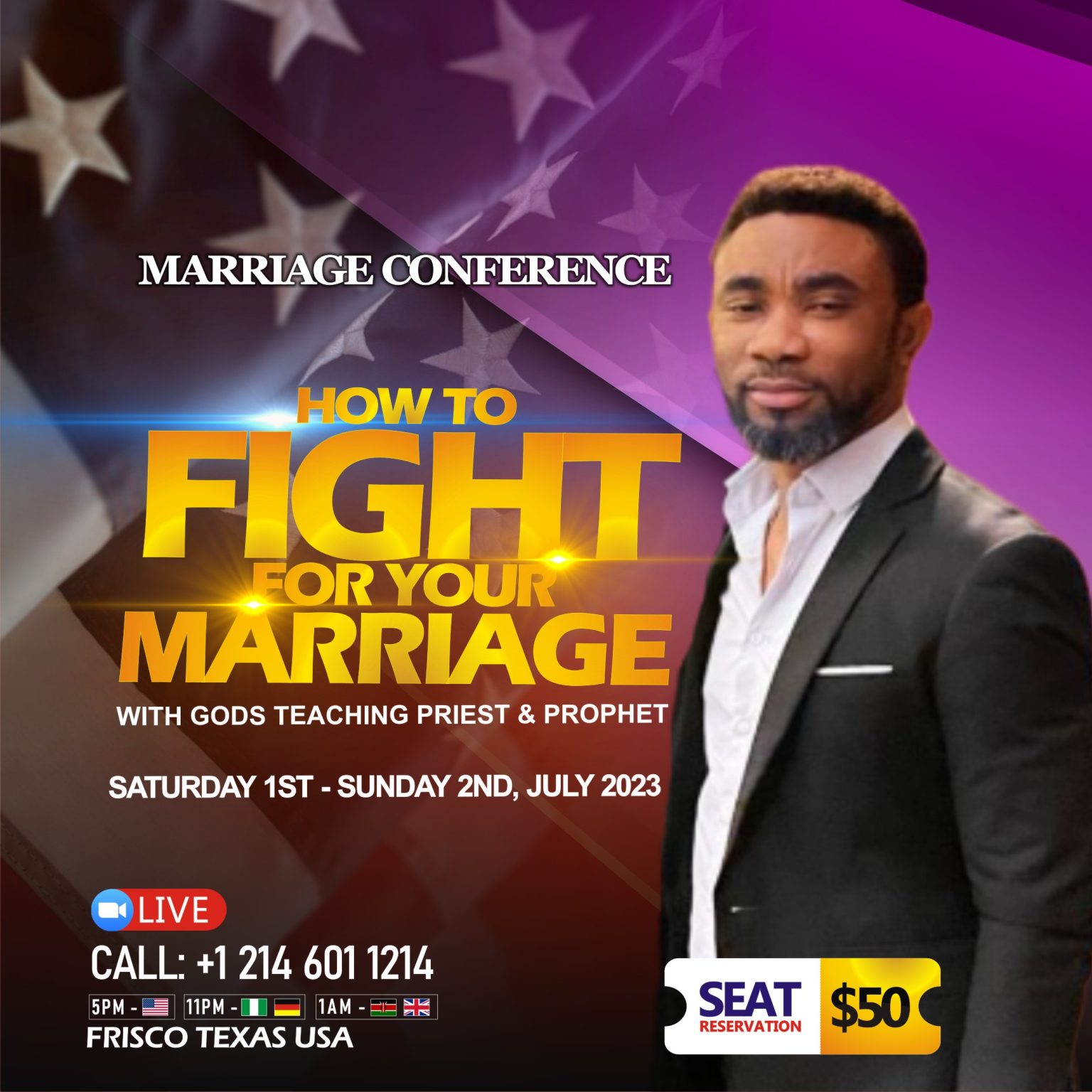 HOW TO FIGHT FOR YOUR MARRIAGE (MARRIAGE CONFERENCE) SEAT RESERVATION